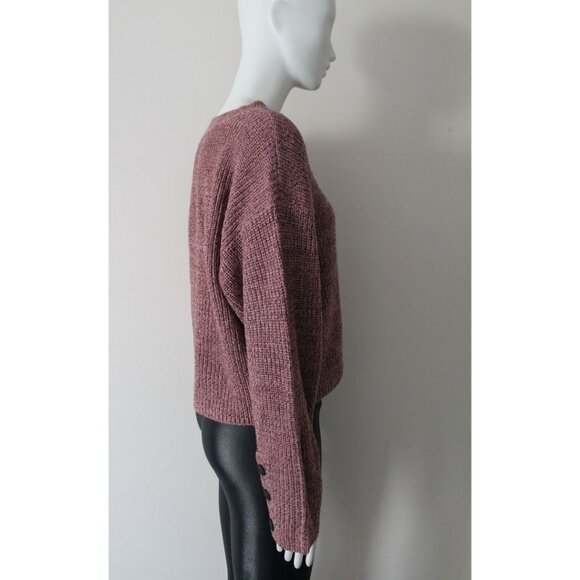 Rag & Bone Jubliee Crew Sweater Dusty Rose Size Large Merino Wool Knit - Picture 7 of 12